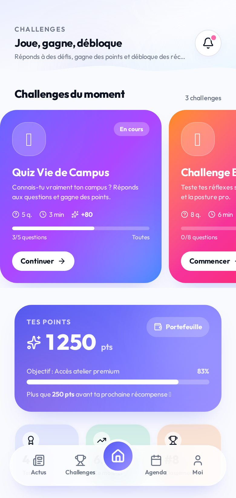 Challenges et défis étudiants